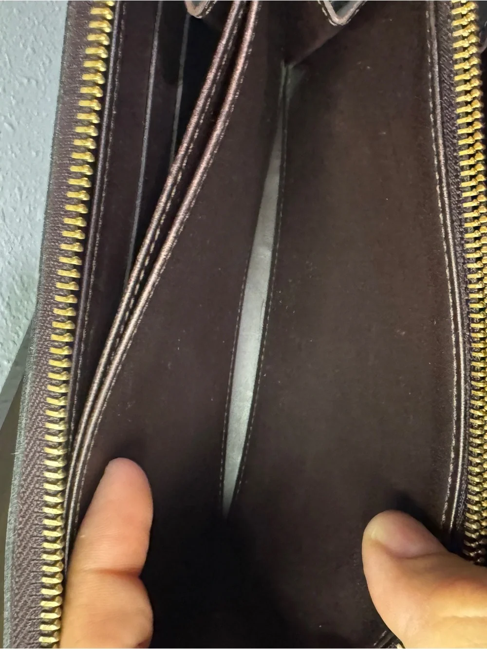 Louis Vuitton Vernis Patent Zip Wallet in Deep Bordeaux